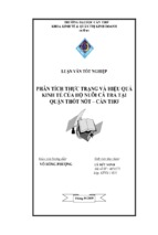 Phân tích thực trạng và hiệu quả kinh tế của hộ nuôi cá tra tại quận thốt nốt – cần thơ