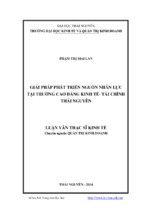 Giải pháp phát triển nguồn nhân lực tại trường cao đẳng kinh tế   tài chính thái nguyên