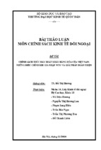 Chính sách thúc đẩy xuất khẩu hàng hóa của việt nam những điều chỉnh khi gia nhập wto và giải pháp hoàn thiện