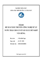 Tiểu luận đề xuất dây chuyền công nghệ xử lý nước thải cho cơ sở sản xuất bún khô vân hùng