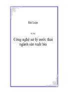 Cộng nghệ xử lý nước thải ngành sản xuất bia