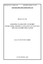 ảnh hưởng của phân hữu cơ chế biến tới một số đặc tính đất và năng suất cây ngắn ngày trên đất xám miền đông nam bộ..