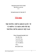 Luận văn; thị trường chứng khoán quốc tế và những tác động đối với thị trường chứng khoán việt nam