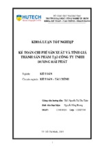 Kế toán chi phí sản xuất và tình giá thành sản phẩm tại công ty tnhh dương hải phát