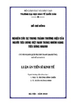 Luận án tiến sĩ nghiên cứu sự trung thành thương hiệu của người tiêu dùng việt nam trong nhóm hàng tiêu dùng nhanh