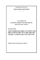 Kinh nghiệm hoạt động tài chính vi mô theo xu hướng bền vững trên thế giới