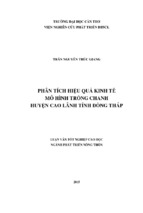 Luận văn tốt nghiệp cao học phân tích hiệu quả kinh tế mô hình trồng chanh huyện cao lãnh tỉnh đồng tháp