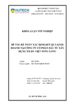 Kế toán xác định kết quả kinh doanh tại công ty cp đầu tư xây dựng tm dv việt song long