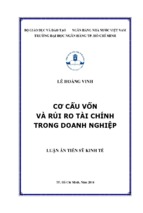 Cơ cấu vốn và rủi ro tài chính trong doanh nghiệp