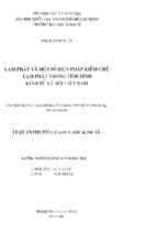 Luận án tiến sĩ lạm phát và một số biện pháp kiềm chế lạm phát trong tình hình kinh tế xã hội ở việt nam