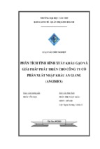 Luận văn tốt nghiệp phân tích tình hình xuất khẩu gạo và giải pháp phát triển cho công ty cổ phần xuất nhập khẩu an giang (angimex)