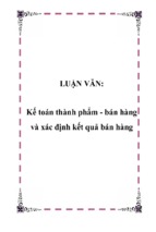 Kế toán thành phẩm   bán hàng và xác định kết quả bán hàng