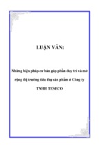 Luận văn những biện pháp cơ bản góp phần duy trì và mở rộng thị trường tiêu thụ sản phẩm ở công ty tnhh teseco