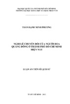 Luận án tiến sĩ lịch sử nghi lễ chuyển đổi của người hoa quảng đông ở thành phố hồ chí minh hiện nay