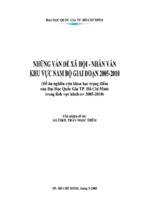 Những vấn đề xã hội   nhân văn khu vực nam bộ giai đoạn 2005   2010   tài liệu, ebook, giáo trình