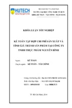 Kế toán tập hợp chi phí sản xuất và tính giá thành sản phẩm tại công ty tnhh thực phẩm nguyên bình