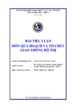 Bài tiểu luận môn quy hoạch và tổ chức giao thông đô thị