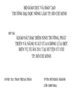 Báo cáo tốt nghiệp khảo sát đặc điểm sinh trưởng, phát triển và năng suất của 8 dòng lúa đột biến vụ xuân 2011 tại huyện củ chi tp. hồ chí minh