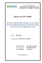 Kế toán doanh thu, chi phí và xác định kết quả kinh doanh tại viện công nghệ xây dựng cầu đường phía nam