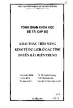 đề tài nckh cấp bộ khai thác tiềm năng kinh tế du lịch ở các tỉnh duyên hải miền trung