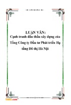 Luận văn cạnh tranh đấu thầu xây dựng của tổng công ty đầu tư phát triển hạ tầng đô thị hà nội