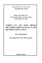 Báo cáo tóm tắt đề tài khoa học và công nghệ cấp đại học đà nẵng nghiên cứu xây dựng driver điều khiển thiết bị ngoại vi cho hệ thống nhúng linux