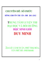 Chuyên đề số phức ôn thi đại học