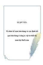 Tổ chức kế toán bán hàng và xác định kết quả bán hàng ở công ty vật tư thiết bị toàn bộ matexim