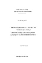 Luận văn khảo sát sự hài lòng của sinh viên với hoạt động đào tạo tại trường đại học khoa học tự nhiên, đại học quốc gia thành phố hồ chí minh