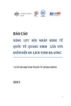 Báo cáo năng lực hội nhập kinh tế quốc tế tỉnh quảng ninh gắn với điểm đến du lịch vịnh hạ long 2013