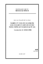 Nghiên cứu năm gốc so sánh 1994 sang năm 2005 cửa một số chỉ tiêu trong thống kê tài khoản quốc gia