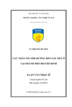 Các nhân tố ảnh hưởng đến giá nhà ở tại thành phố hồ chí minh