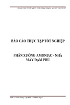 Báo cáo thực tập tốt nghiệp phân xưởng amoniac