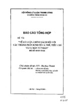 Báo cáo tổng hợp đề tài về lý luận, chính sách đối với các thành phần kinh tế cá thể, tiểu chủ và tư bản tư nhân