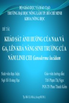 Báo cáo tốt nghiệp khảo sát ảnh hưởng của naa và ga3 lên khả năng sinh trưởng của nấm linh chi ganoderma lucidum