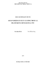 Khảo nghiệm sản xuất các dòng thuốc lá bs2 và bs3 kháng bệnh khảm lá tm