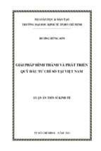 Luận văn giải pháp hình thành và phát triển quỹ đầu tư chỉ số tại việt nam