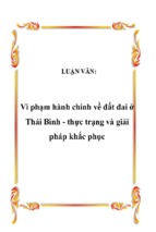 Tiểu luận đề tài vi phạm hành chính về đất đai ở thái bình   thực trạng và giải pháp khắc phục