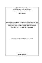 Xây dựng mô hình kế toán quản trị chi phí trong các doanh nghiệp thương mại quy mô vừa và nhỏ ở việt nam