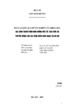 Báo cáo kết quả đề tài nghiên cứu khoa học xác định thành phần dinh dưỡng một số loại thức ăn truyền thống cho các vùng miền khác nhau tại hà nội