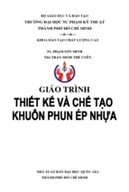 Giáo trình thiết kế và chế tạo khuôn phun ép nhựa