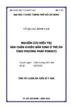 Tóm tắt luận án tiến sĩ y học nghiên cứu điều trị bàn chân khoèo bẩm sinh ở trẻ em theo phương pháp ponseti