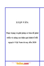 Thực trạng và giải pháp cơ bản để phát triển và nâng cao hiệu quả kinh tế đối ngoại ở việt nam từ nay đến 2020