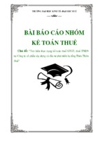 Báo cáo kế toán thuế tìm hiểu thực trạng kế toán thuế gtgt, thuế tndn tại công ty cổ phần xây dựng và đầu tư phát triển hạ tầng thừa thiên huế