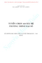 Tuyển chọn 500 bài hệ phương trình đại số bồi dưỡng học sinh giỏi và ôn thi ptth quốc gia và đại học, cao đẳng