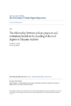 The relationship between policies, practices and institutional trends in the awarding of doctoral degrees to hispanic students