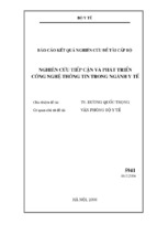 Báo cáo kết quả nghiên cứu đề tài cấp bộ nghiên cứu tiếp cận và phát triển công nghệ thông tin trong ngành y tế