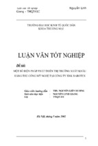 Luận văn; một số biện pháp phát triển thị trường xuất khẩu hàng thủ công mỹ nghệ tại công ty xnk barotex