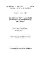 Tóm tắt luận án tiến sĩ y học đặc điểm cấu trúc và can thiệp các bất thường van mũi trong qua nội soi