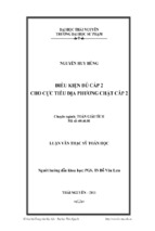 Luận văn thạc sĩ khoa học toán học điều kiện đủ cấp 2 cho cực tiểu địa phương chặt cấp 2
